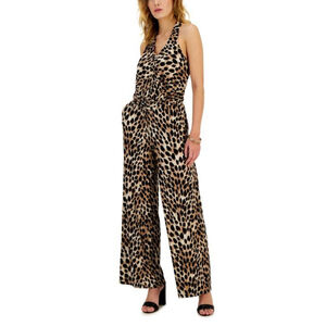 INC International Concepts Women's Size XS Ombre Cheetah Halter Jumpsuit NWT